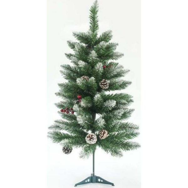 Χριστουγεννιάτικο Δεντράκι 60εκ Έλατο Χιονισμένο με Κουκουνάρια Eurolamp 600-30167