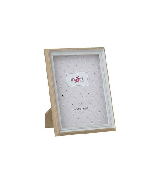 Κορνίζα Πλαστική 13x18cm Μπεζ - Λευκή Inart 3-30-524-0029
