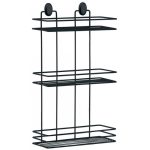 Ραφιέρα μπάνιου μεταλλική 3 θέσεων μαύρο 30x13x50εκ Ankor 821013