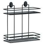 Ραφιέρα μπάνιου μεταλλική 2 θέσεων μαύρη 30x13x30εκ Ankor 821006