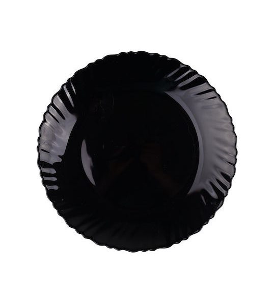 Πιάτο Ρηχό Γυάλινο Opal Σε Μαύρο Χρώμα 24εκ Ankor 32404-095