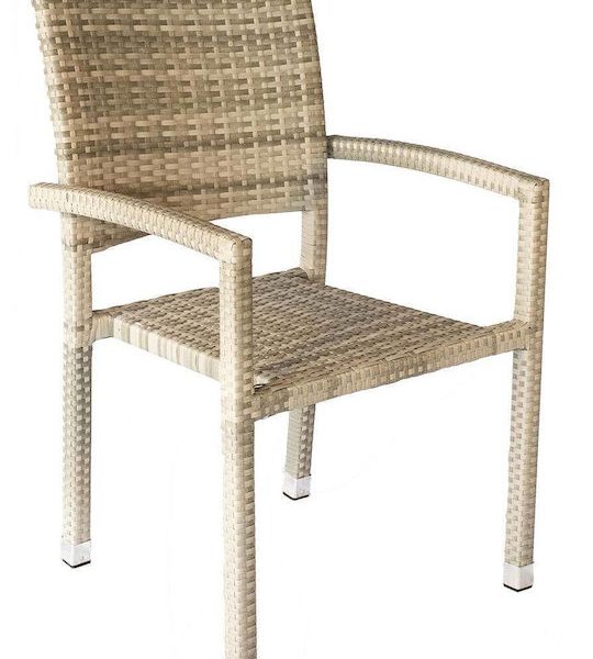 Πολυθρόνα Εξωτερικού Χώρου Μεταλλική Lina New 57x58x93cm Εκρόυ Homeplus 01.02.0937