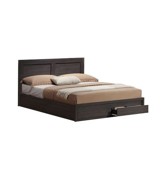 Κρεβάτι Διπλό Tempo 160x200 με Συρτάρια Χρώμα Καρυδί Homeplus 02.01.0109