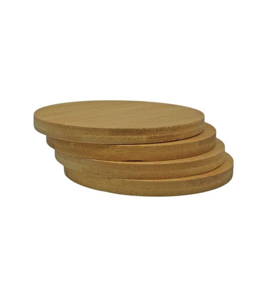 Σουβέρ Σετ 4 τεμαχίων Μπαμπού Natural 9.5x0.8εκ Ankor 842254
