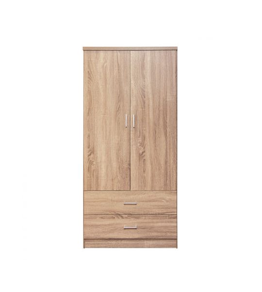 Ντουλάπα Ρούχων Daria Δίφυλλη με 2 Συρτάρια 80x42x181cm Sonoma Homeplus 12.01.0941