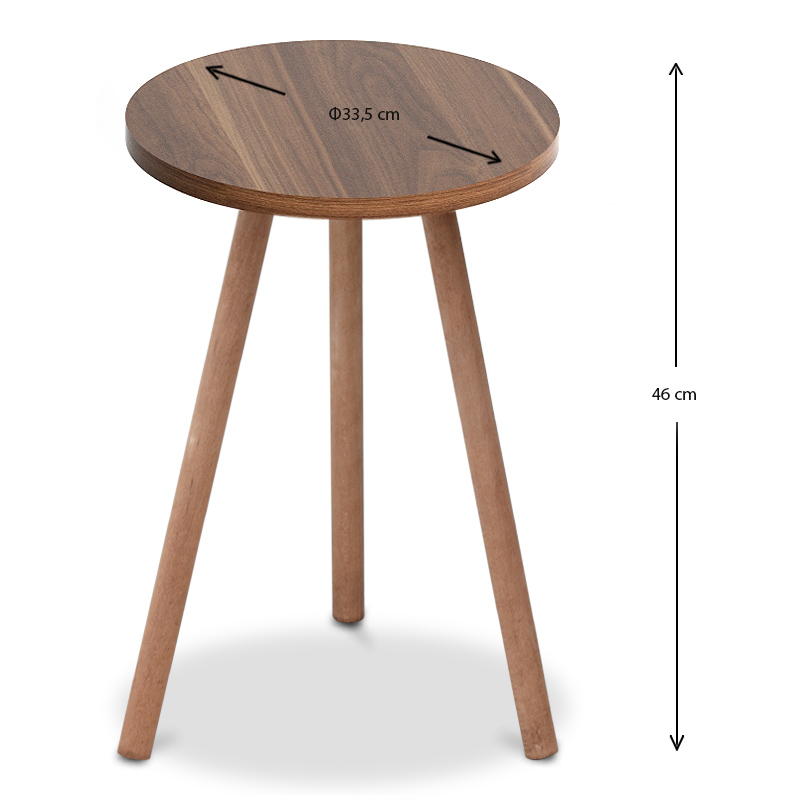 GP022-00267-2 Βοηθητικό τραπεζάκι Roma Megapap χρώμα καρυδί 33,5x33,5x46εκ. - Image 2