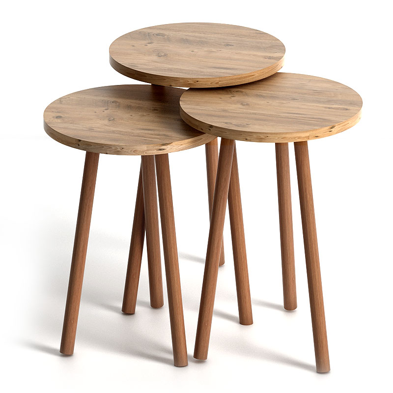 GP022-00278-0 Βοηθητικά τραπεζάκια Roma Megapap χρώμα pine oak - Image 1