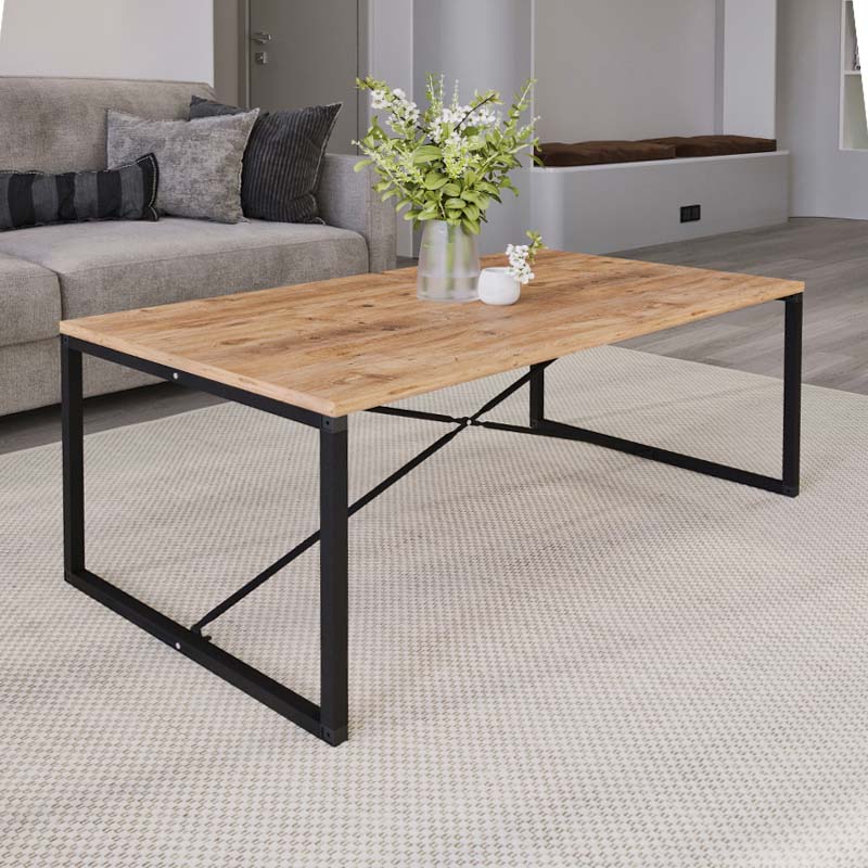 GP041-00511-0 Τραπεζάκι σαλονιού Harte Megapap χρώμα pine oak 100x55x42εκ. - Image 1