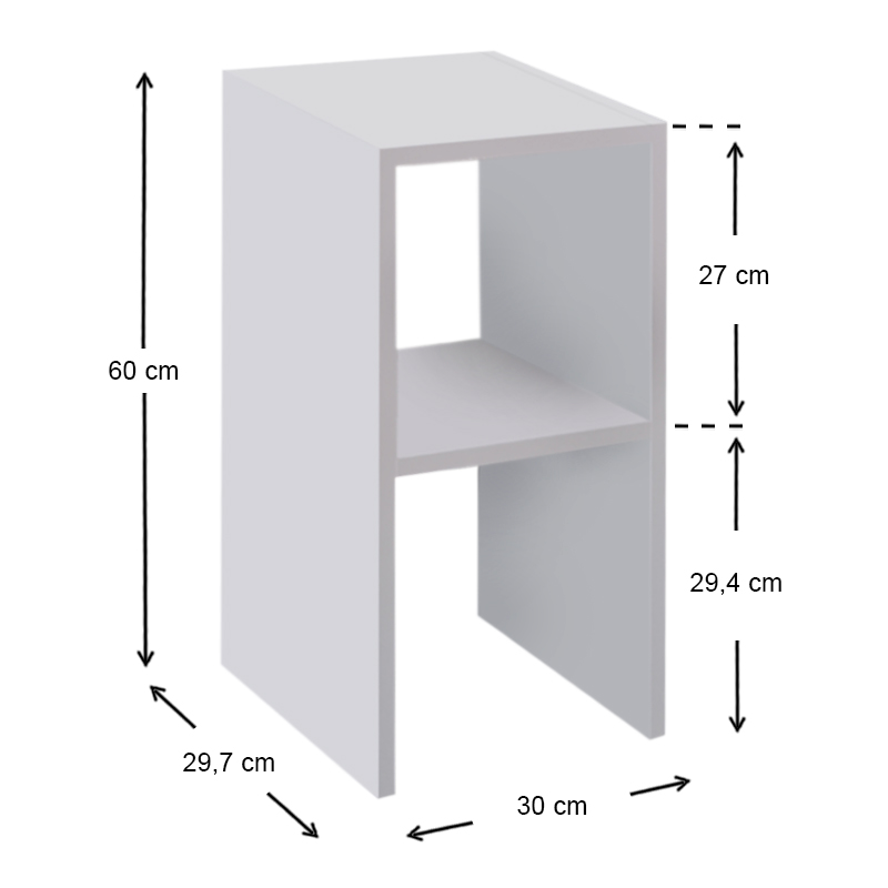 GP041-00521-2 Κομοδίνο - Βοηθητικό τραπεζάκι Tagore Megapap χρώμα λευκό 30x30x60εκ. - Image 2