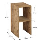 Κομοδίνο - Βοηθητικό τραπεζάκι Tagore Megapap χρώμα pine oak 30x30x60εκ. - Image 2