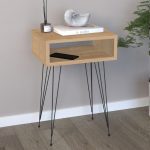 Κομοδίνο Scott Megapap χρώμα sapphire oak 40x30x60εκ.