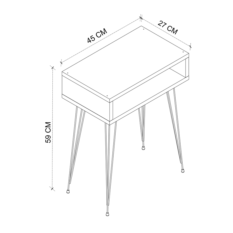 GP041-00532-3 Κομοδίνο Scott Megapap χρώμα sapphire oak 40x30x60εκ. - Image 3