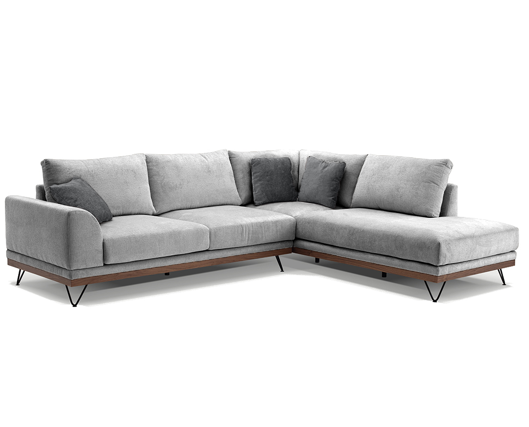 vm-rene-atypo-aristero-perfect-82 Γωνιακός Καναπές Αριστερή Γωνία VM- RENE με Ξύλινη Μπάζα Αποσπώμενα - Πλενόμενα Καλύμματα Έδρας και Πλάτης με Ύφασμα perfect 82 Γκρι 290x240x98 Matis VMRENEIIL - Image 1