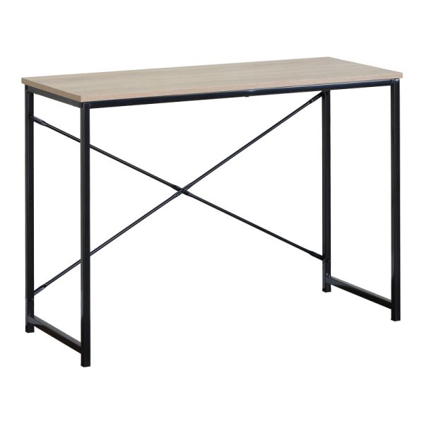Γραφείο εργασίας Bailon pakoworld σε oak απόχρωση με μαύρο μέταλλο 100x40x70εκ