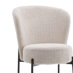 Καρέκλα Houlian pakoworld εκρού ύφασμα-πόδι μαύρο μέταλλο 44x66x89εκ - Image 2