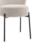 Καρέκλα Houlian pakoworld εκρού ύφασμα-πόδι μαύρο μέταλλο 44x66x89εκ - Image 3