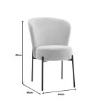 Καρέκλα Houlian pakoworld εκρού ύφασμα-πόδι μαύρο μέταλλο 44x66x89εκ - Image 4