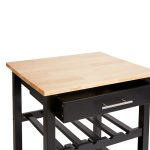 Τρόλεϊ-Ραφιέρα Claude pakoworld mdf μαύρο - φυσικό  58x48x87.5εκ - Image 2