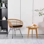 Πολυθρόνα Naoki pakoworld με μαξιλάρι pe rattan σε φυσική απόχρωση και μαύρα μεταλλικά πόδια 63x61x79εκ - Image 2