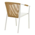 Πολυθρόνα στοιβαζόμενη Convince pakoworld αλουμίνιο λευκό σκελετό-textilene-pe rattan σε φυσική απόχρωση 56x63x82εκ - Image 3