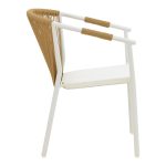 Πολυθρόνα στοιβαζόμενη Convince pakoworld αλουμίνιο λευκό σκελετό-textilene-pe rattan σε φυσική απόχρωση 56x63x82εκ - Image 4