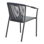 Πολυθρόνα στοιβαζόμενη Convince pakoworld γκρι αλουμίνιο-pe rattan ανθρακί-textilene σε γκρι απόχρωση 56x63x82εκ - Image 3