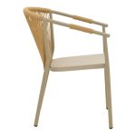 Πολυθρόνα στοιβαζόμενη Convince pakoworld αλουμίνιο με καφέ σκελετό-textilene-pe rattan 56x63x82εκ - Image 4