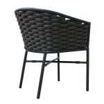 Πολυθρόνα Noevo pakoworld αλουμίνιο με ανθρακί σκελετό-σχοινι 57x62x76εκ - Image 2