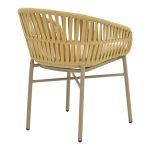 Πολυθρόνα Frama pakoworld αλουμίνιο-pe σχοινί σε καφε απόχρωση και μαξιλάρι 57x60x78εκ - Image 3