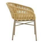 Πολυθρόνα Frama pakoworld αλουμίνιο-pe σχοινί σε καφε απόχρωση και μαξιλάρι 57x60x78εκ - Image 4