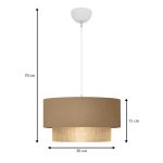 Φωτιστικό οροφής Lucifer Megapap E27 υφασμάτινο μονόφωτο χρώμα μπεζ 30x15x70εκ. - Image 3
