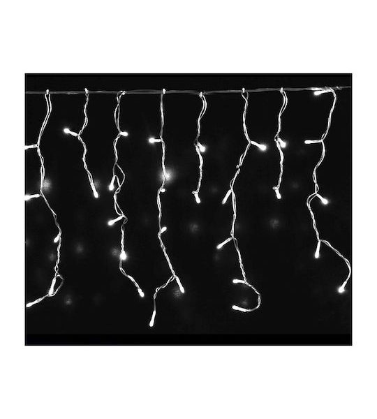 500 Χριστουγεννιάτικα Λαμπάκια LED Ψυχρό Λευκό 10μ x 60εκ τύπου Βροχή με Διαφανές Καλώδιο Epam XLALED500ICC/31V