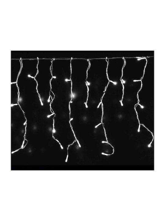 500 Χριστουγεννιάτικα Λαμπάκια LED Ψυχρό Λευκό 10μ x 60εκ τύπου Βροχή με Διαφανές Καλώδιο Epam XLALED500ICC/31V - Image 1