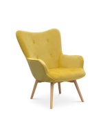 Πολυθρόνα Μπερζέρα Daria Βελούδινη Κίτρινη 70x80x95cm Homeplus 01.01.1182