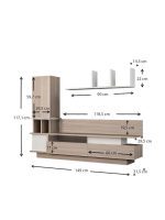 Σύνθεση Τηλεόρασης Almeria από μελαμίνη χρώμα λευκό - Cordoba Μ149xΒ29.5xΥ117εκ ΤΕΛΕΥΤΑΙΟ ΤΕΜΑΧΙΟ! - Image 2