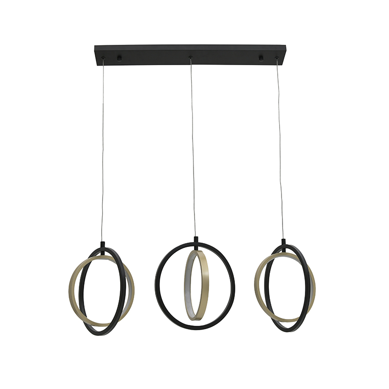 ina-3-15-585-0039 Φωτιστικό Οροφής Inart LED Τρίφωτο Μεταλλικό 80x25x150cm Μαύρο - Χρυσό ΤΕΛΕΥΤΑΙΟ ΤΕΜΑΧΙΟ! - Image 1